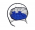 Подвесной диван Кокон Лежебока каркас чёрный-подушка синяя