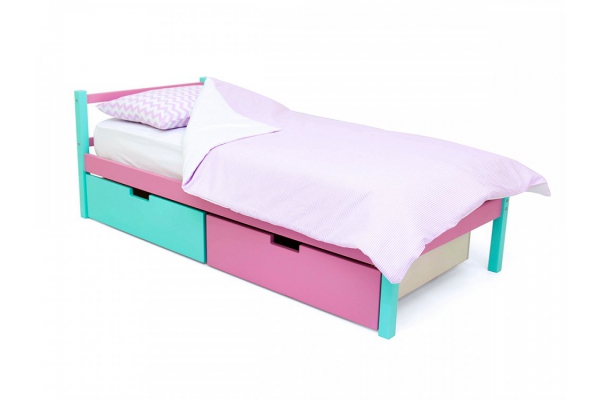 Кровать Svogen Classic с ящиками мятный-лаванда