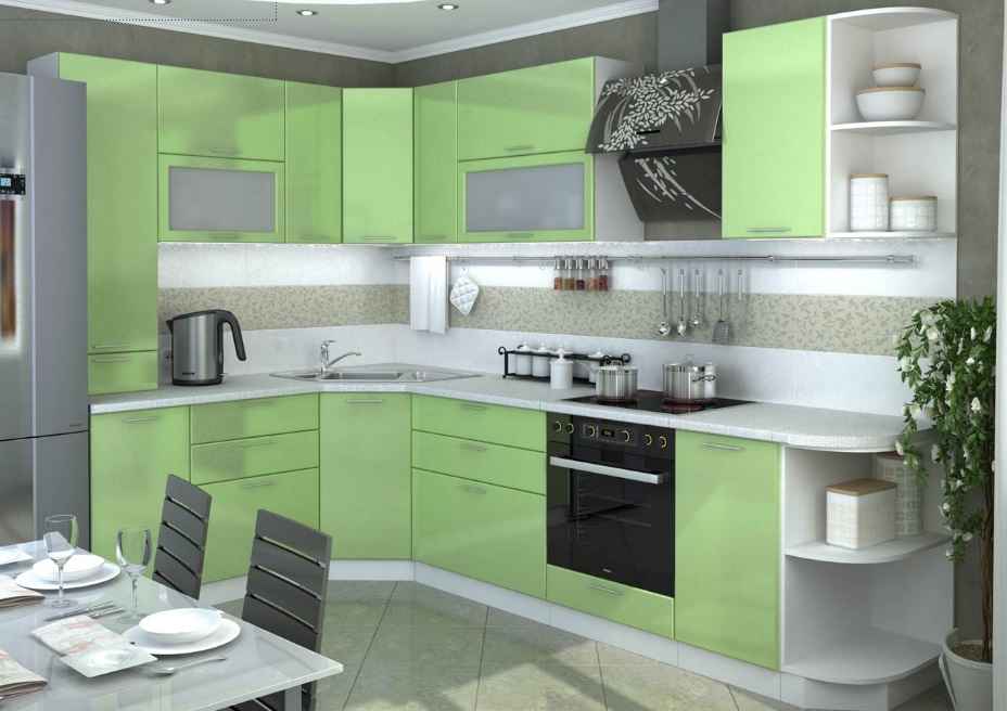кухонный гарнитур зеленый
